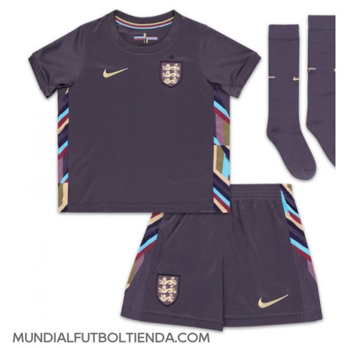 Camiseta Inglaterra Segunda Equipación Replica Eurocopa 2024 para niños mangas cortas (+ Pantalones cortos)